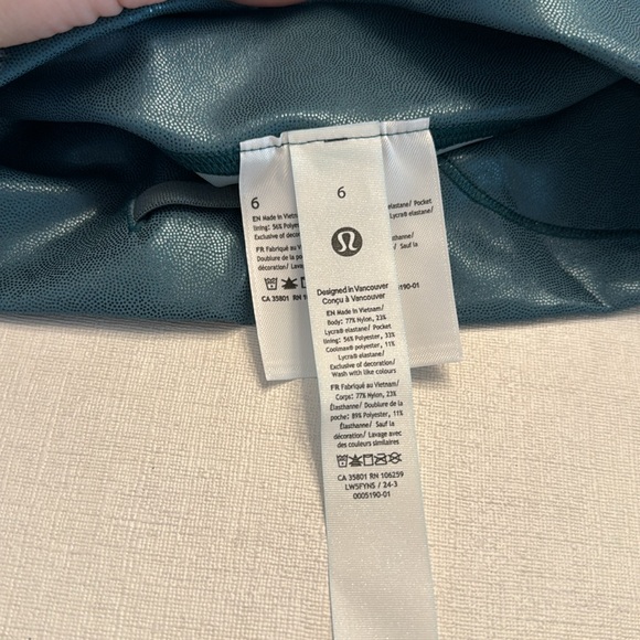 NWT LULULEMON x Peloton Wunder Train High-Rise Tight 25" Foil Storm Teal - Picture 4 of 5